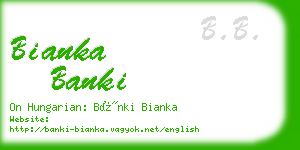 bianka banki business card